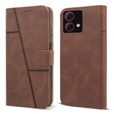 For Motorola Moto G84 Flip Cover Case (Stitched Leather with Magnetic Closure)