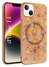For Apple iPhone 14 Back Cover Case (Cute Floral Design | Flower Print for Girls | MagSafe Compatible Wireless Charging)