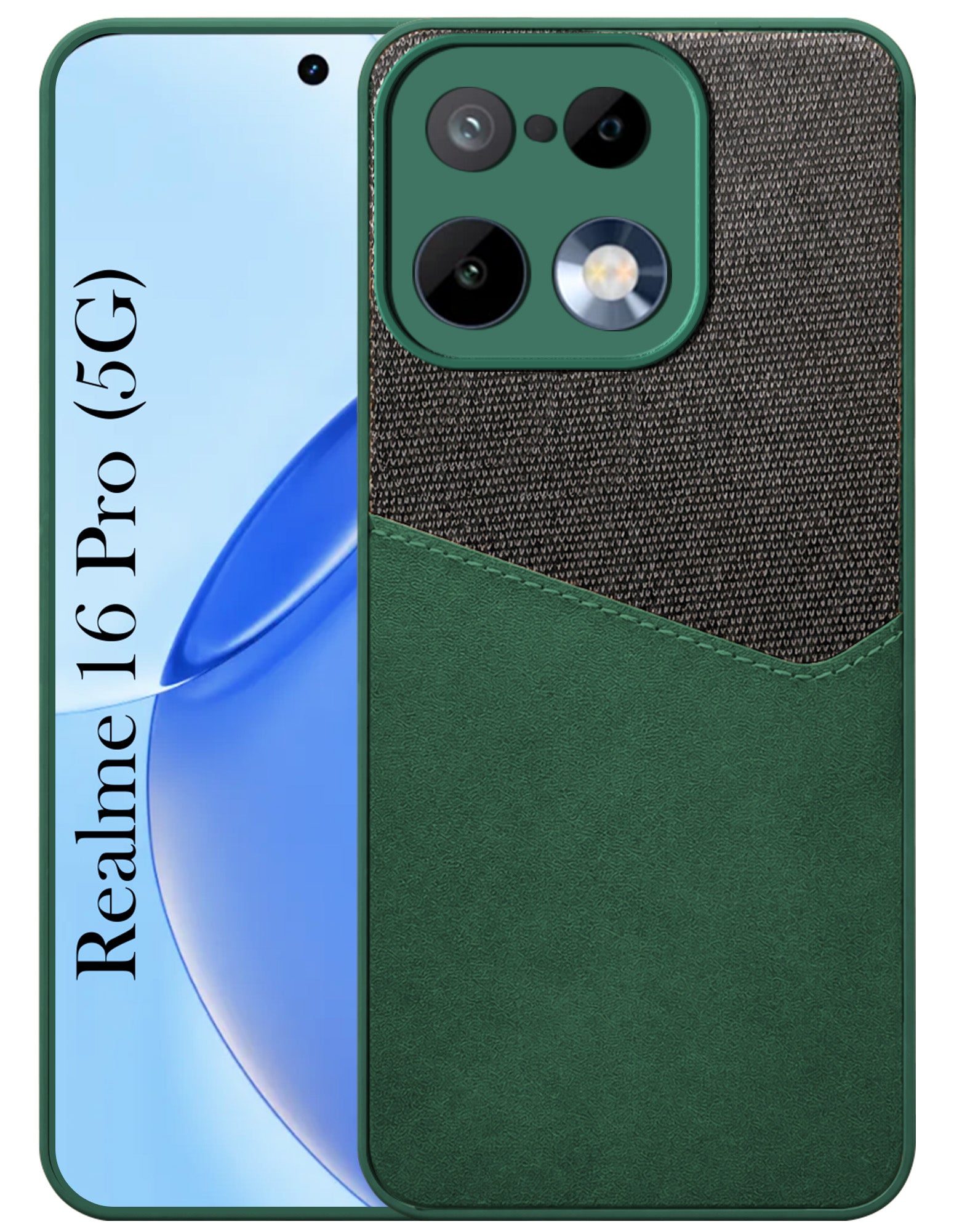 For Realme 16 Pro Back Cover Case (Dual PU Leather Stitch | Professional Minimalist | Soft and Flexible)