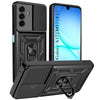 For Samsung Galaxy A17 | Samsung F17 | Samsung M17 5G Back Cover Case Hybrid Armor (Sliding Shutter Camera Protection | Polycarbonate |Ring Holder Kickstand)