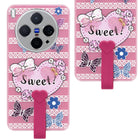 For Vivo X300 5G Back Cover Case (3D Cute Heart Strap Holder | Camera Protection | Designer Girls Print)