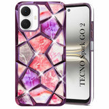 For Tecno Spark Go 2 Back Cover Case Compatible (Dual Design Glitter Sparkle and Detachable Diamond Print Case | Soft and Flexible)
