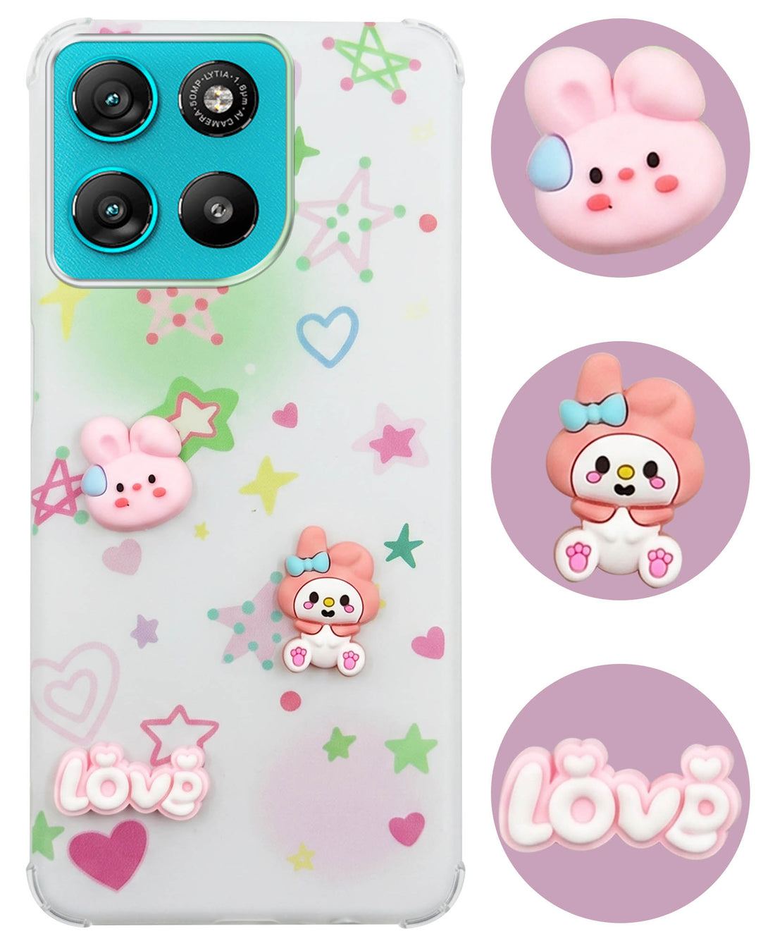 For Motorola Moto G67 Power | G57 Power Back Cover Case (3D Cute Cartoons | Hard Back Side Soft | Matte Premium Finish | HD Printing)