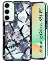 For Samsung Galaxy S24 FE Back Cover Case (Dual Design Glitter Sparkle and Detachable Diamond Print Case | Soft and Flexible)