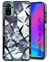 For Xiaomi Mi Redmi Note 10 | Note 10S Back Cover Case (Dual Design Glitter Sparkle and Detachable Diamond Print Case | Soft and Flexible)
