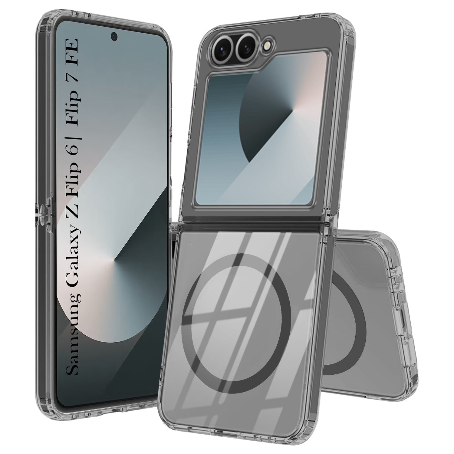 For Samsung Galaxy Z Flip 6 5G | Samsung Galaxy Z Flip 7 FE Back Cover Case Lifetime Anti-Yellow Clear (Magnetic Charging Support | Sleek Hard Crystal | Shockproof and Camera Protection)