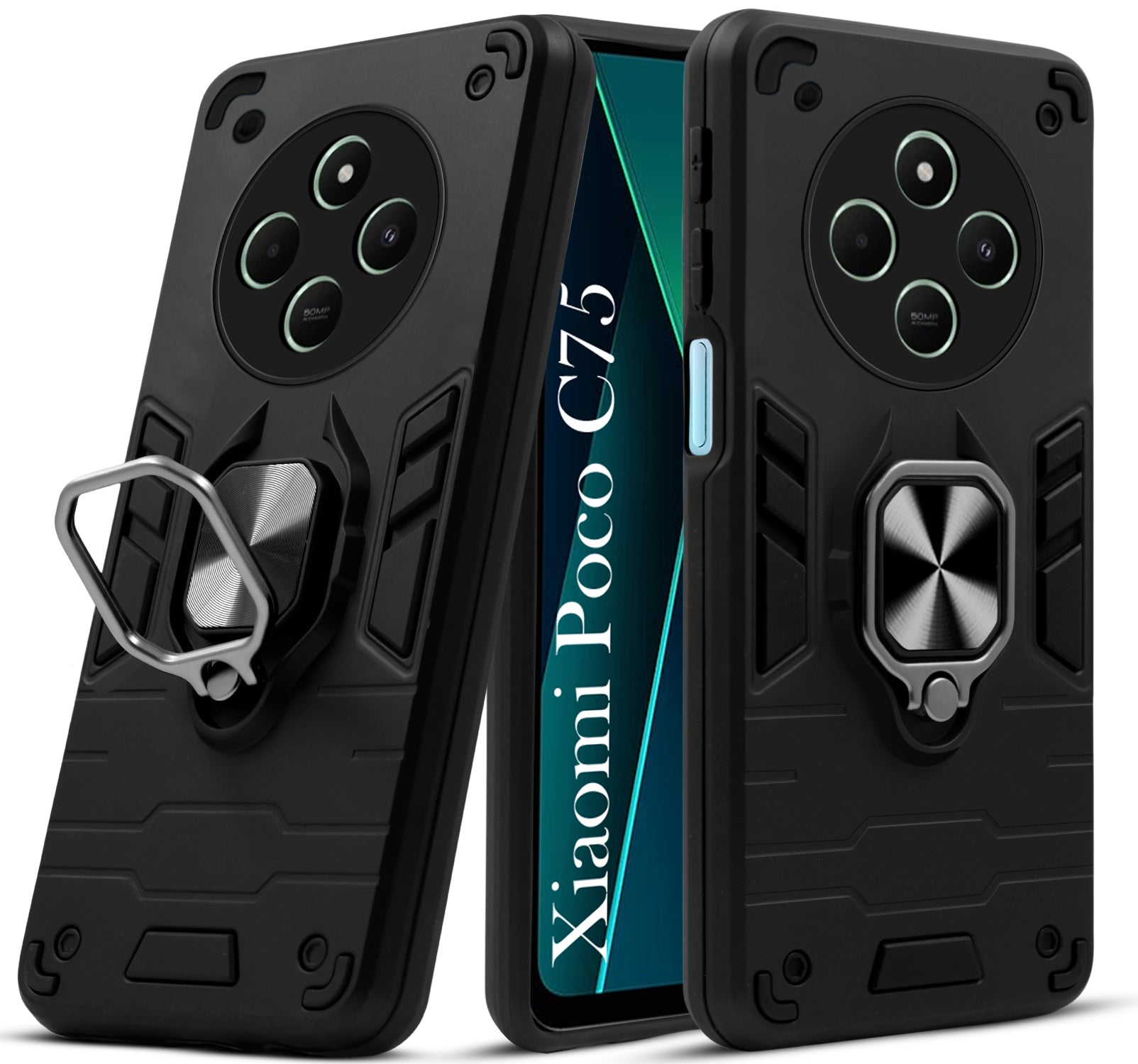 For Poco C75 | Poco M7 Back Cover Case (Shockproof Polycarbonate Dual Layer Hybrid Armor)