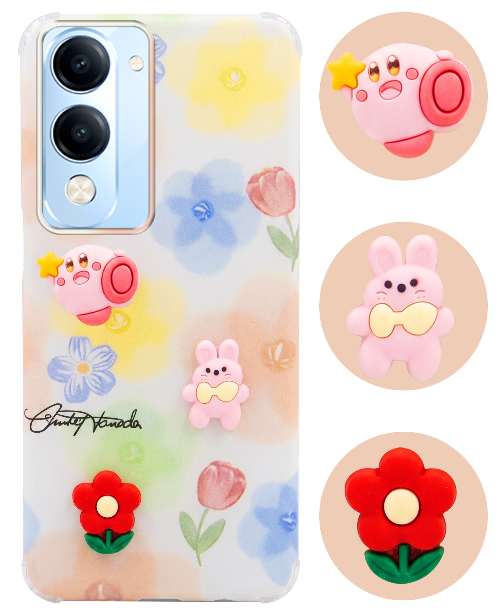 For Vivo iQOO Z10 Lite Back Cover Case (3D Cute Cartoons | Hard Back Side Soft | Matte Premium Finish | HD Printing)