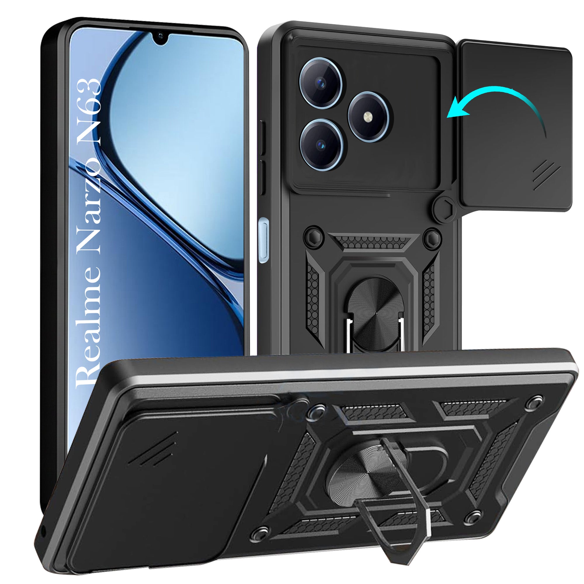 For Realme Narzo N63 Back Cover Case (Hybrid Dual Armor Polycarbonate)