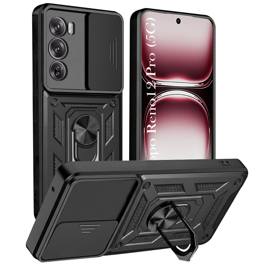For Oppo Reno12 Pro 5G | Oppo Reno 12 Pro 5G Back Cover Case (Hybrid Dual Armor Polycarbonate)