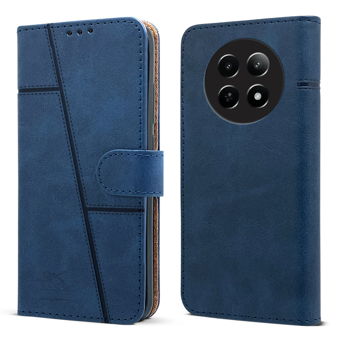 For Realme Narzo N65 5G Flip Cover Case (Stitched Leather with Magnetic Closure)