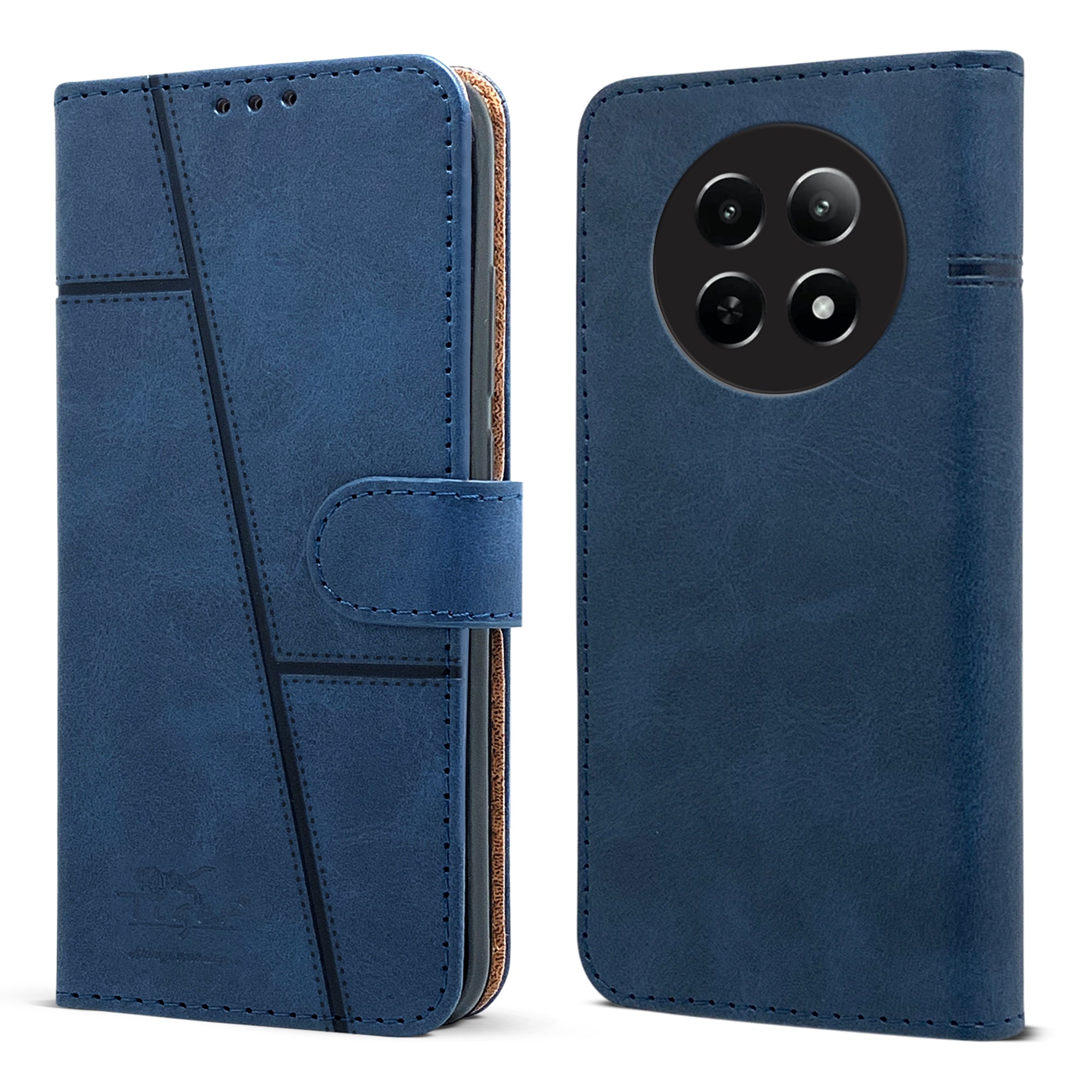 For Realme Narzo N65 5G Flip Cover Case (Stitched Leather with Magnetic Closure)