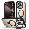 For iPhone 16 Pro Max Back Cover Case Crystal (Lifetime Anti Yellow | Magnetic Ring Stand | Camera Lens Protection | MagSafe Compatible)