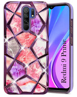 For Xiaomi Mi Redmi 9 Prime Back Cover Case (Dual Design Glitter Sparkle and Detachable Diamond Print Case | Soft and Flexible)