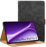 For OnePlus Pad Go 2 12.1 Inch OPD2504/2505 Flip Cover Folio Cover (PU Leather | Multi-Angle Smart Stand | Card Storage Slots | Silicone Back Pouch)
