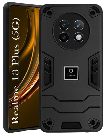 For Realme 13 Plus Back Cover Case (Lightweight Hybrid Shockproof Polycarbonate)