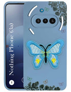 For Nothing Phone 3A Back Cover Case (Soft Butterfly Embroidery | Women Teen Girls | Camera Protection| Matte Silicone)