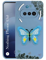 For Nothing Phone 3A Back Cover Case  (Soft Butterfly Embroidery | Women Teen Girls | Camera Protection| Matte Silicone)