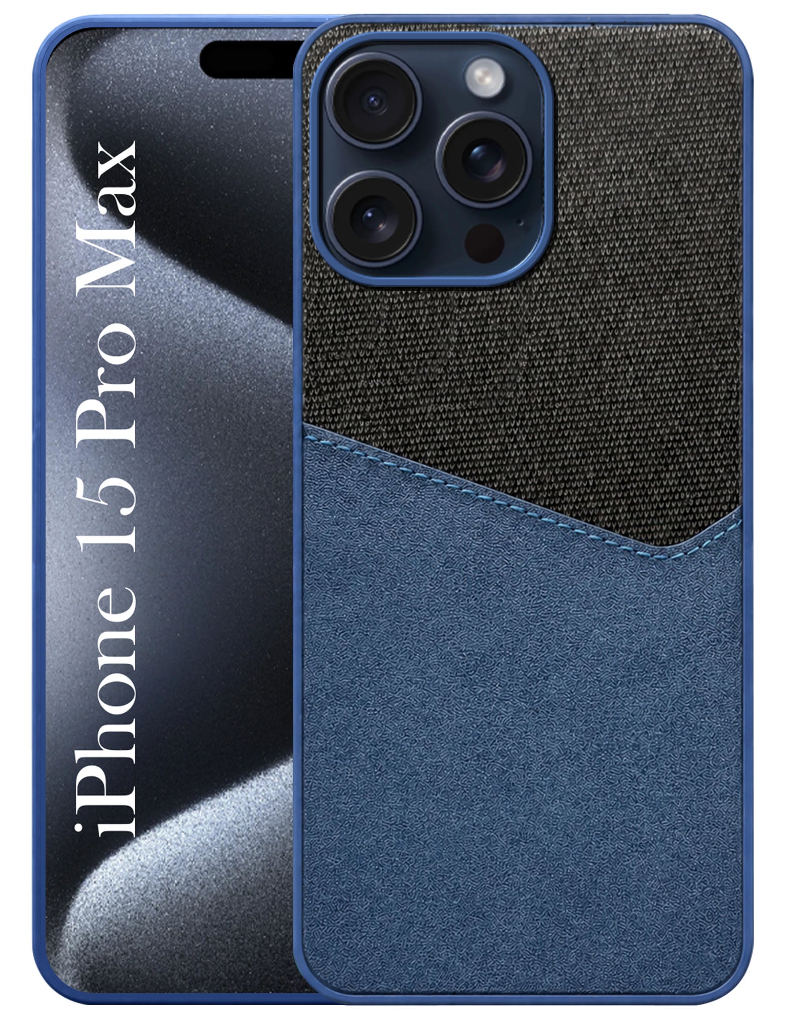 For Apple iPhone 15 Pro Max Back Cover Case (Dual PU Leather Stitch | Professional Minimalist | Soft and Flexible)