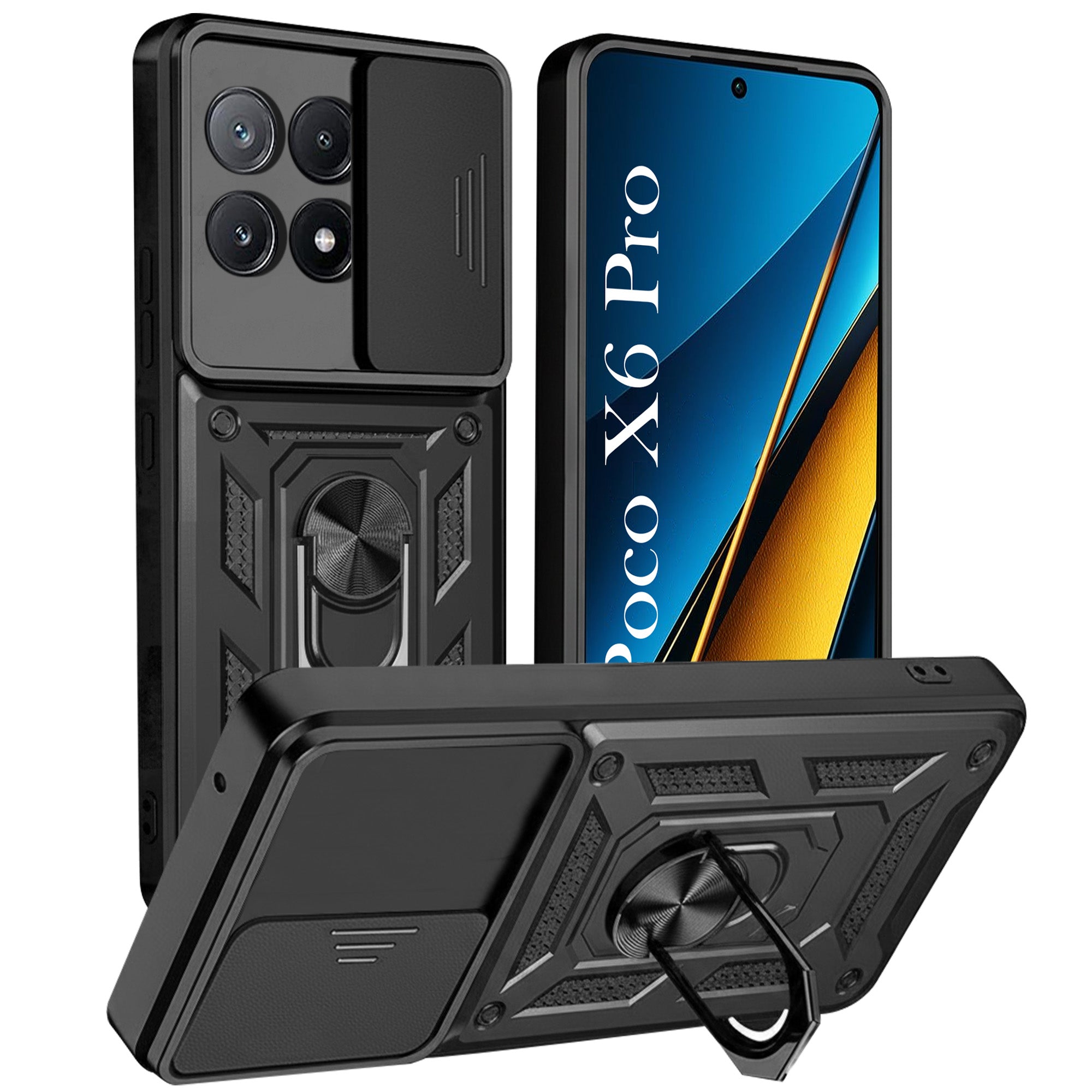 For Poco X6 Pro 5G Back Cover Case (Hybrid Dual Armor Polycarbonate)