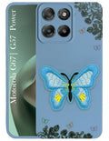 For Motorola Moto G67 Power | G57 Power Back Cover Case (Soft Butterfly Embroidery | Women Teen Girls | Camera Protection| Matte Silicone)