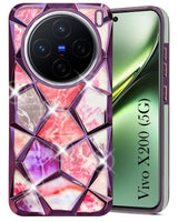 For Vivo X200 Back Cover Case (Dual Design Glitter Sparkle and Detachable Diamond Print Case | Soft and Flexible)
