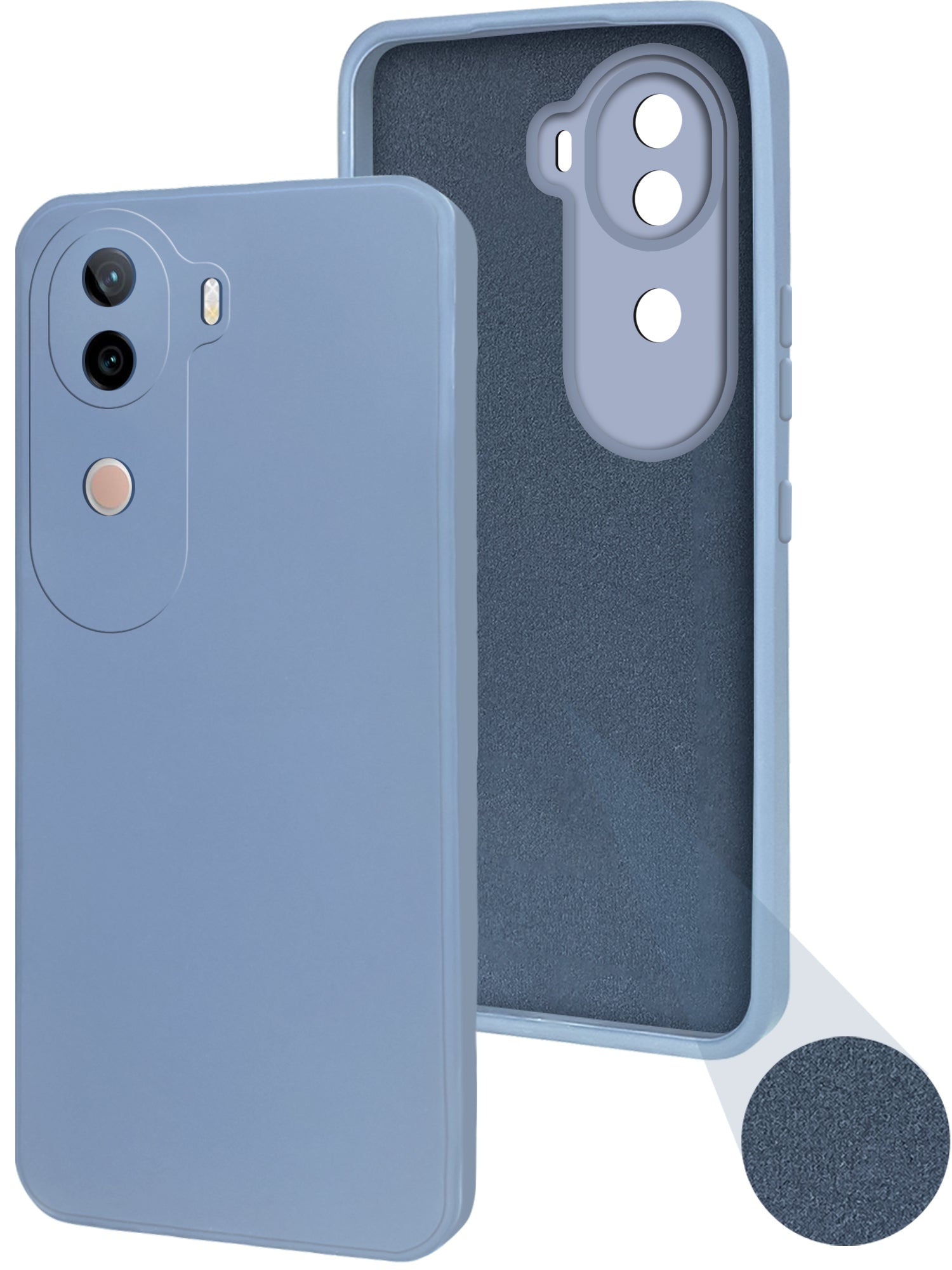 For Vivo iQOO Z9s Back Cover Case ( Matte Finish Silicone with Inside Fiber cloth)
