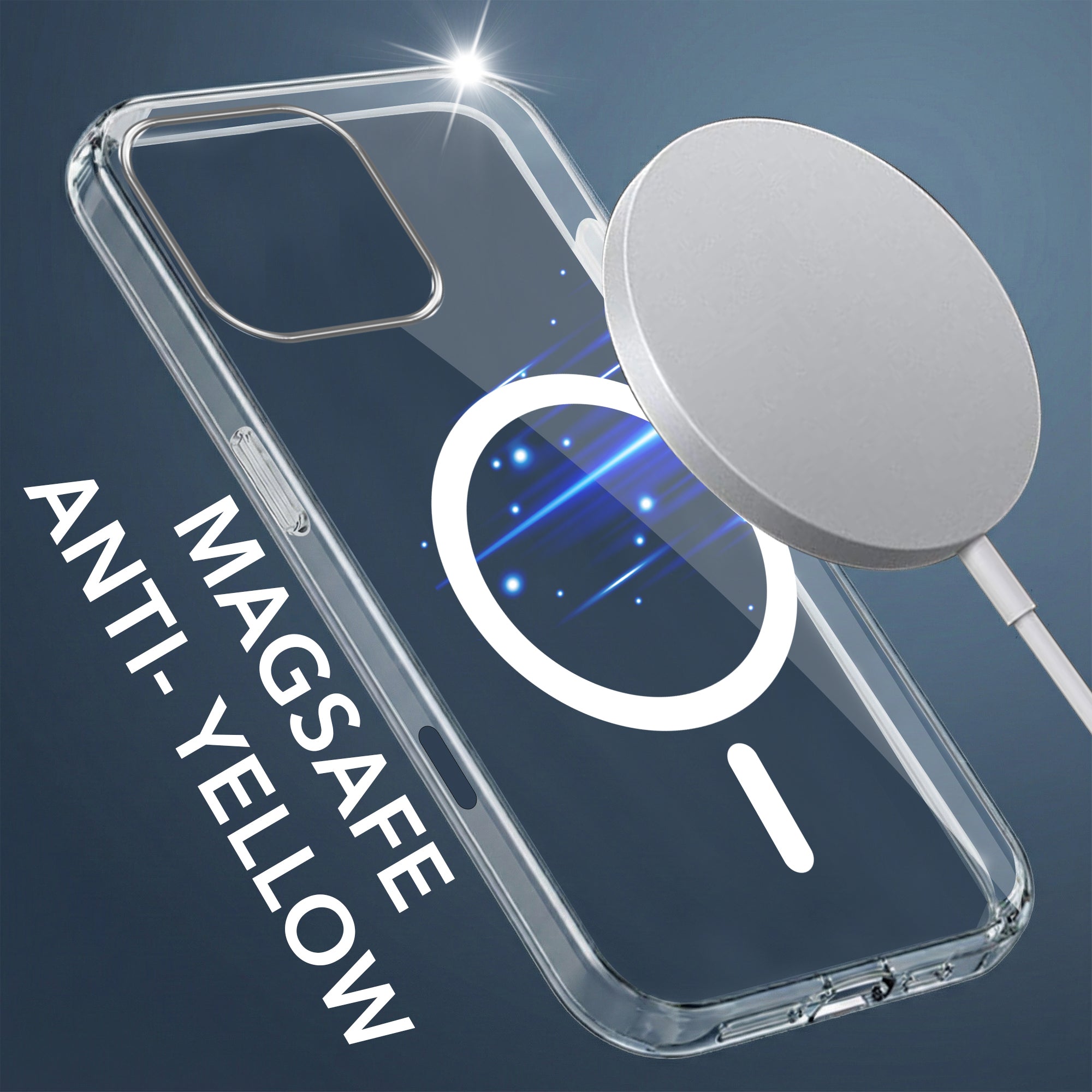For Apple iPhone 16 Pro Max Back Cover Case Lifetime Anti-Yellow MagSafe Compatible Clear(Sleek Hard Crystal | Camera Protection and Shockproof)