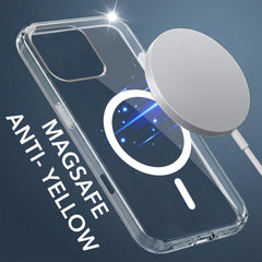 For Apple iPhone 16 Pro Max Back Cover Case Lifetime Anti-Yellow MagSafe Compatible Clear(Sleek Hard Crystal | Camera Protection and Shockproof)