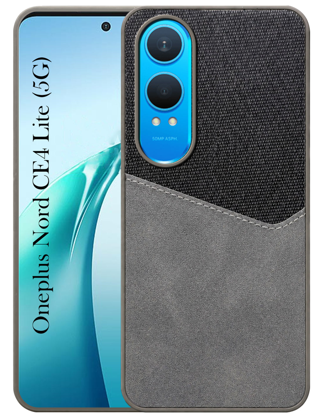 For OnePlus Nord CE 4 Lite Back Cover Case (Dual PU Leather Stitch | Professional Minimalist | Soft and Flexible)