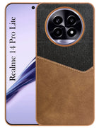For Realme 14 Pro Lite Back Cover Case (Dual PU Leather Stitch | Professional Minimalist | Soft and Flexible)