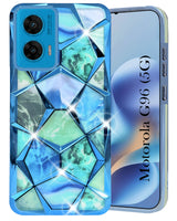 For  Motorola Moto G96 Back Cover Case Compatible With ( Dual Design Glitter Sparkle and Detachable Diamond Print Case | Soft and Flexible)
