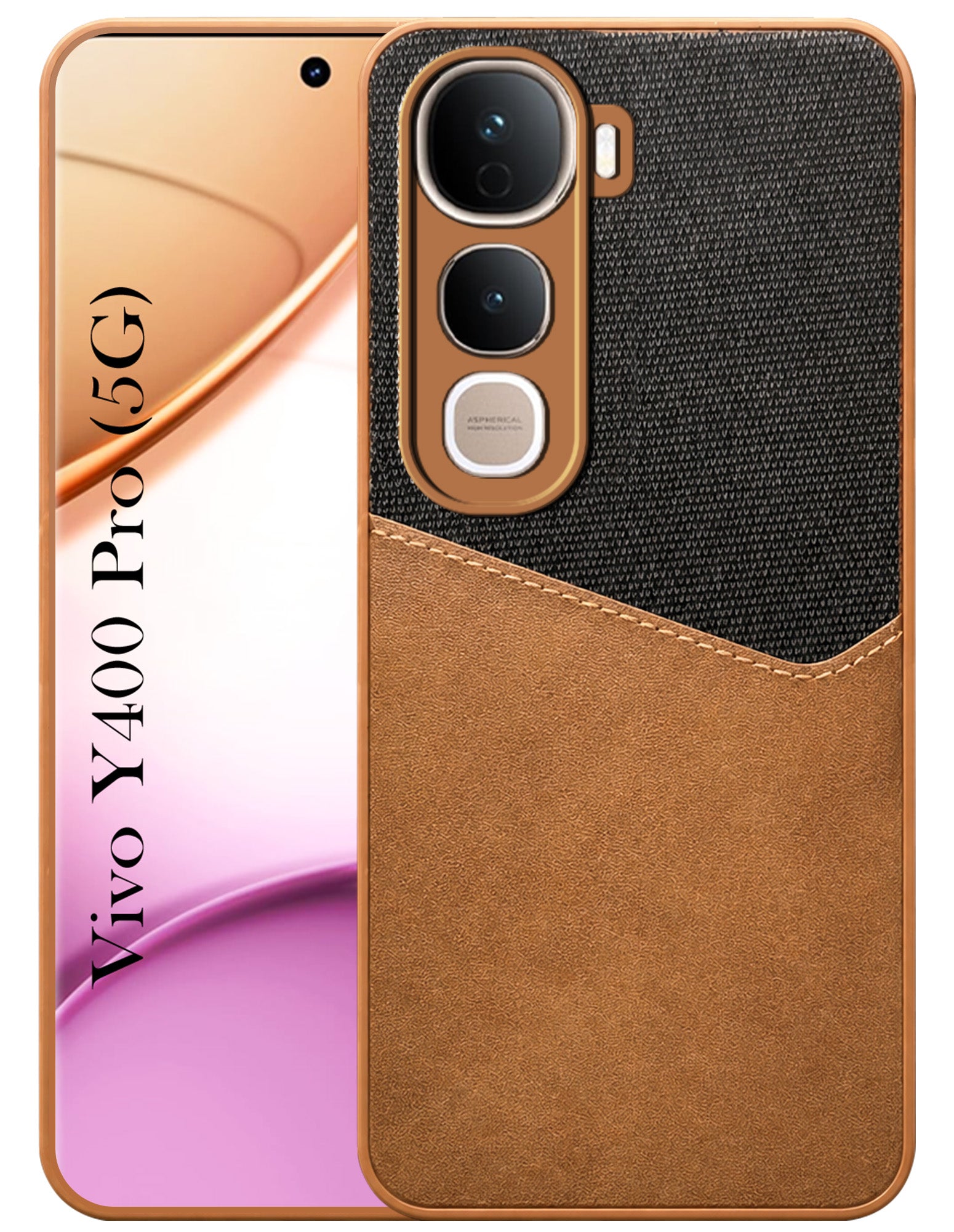 For Vivo Y400 Pro Back Cover Case (Dual PU Leather Stitch | Professional Minimalist | Soft and Flexible)