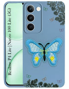 For Realme P4 Lite 5G | Realme Narzo 100 Lite 5G Back Cover Case (Soft Butterfly Embroidery | Women Teen Girls | Camera Protection| Matte Silicone)