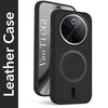 For Vivo T4 Back Cover Case Leather Finish (MagSafe Compatible Wireless Charging | Soft Touch | Camera Bump Protection)