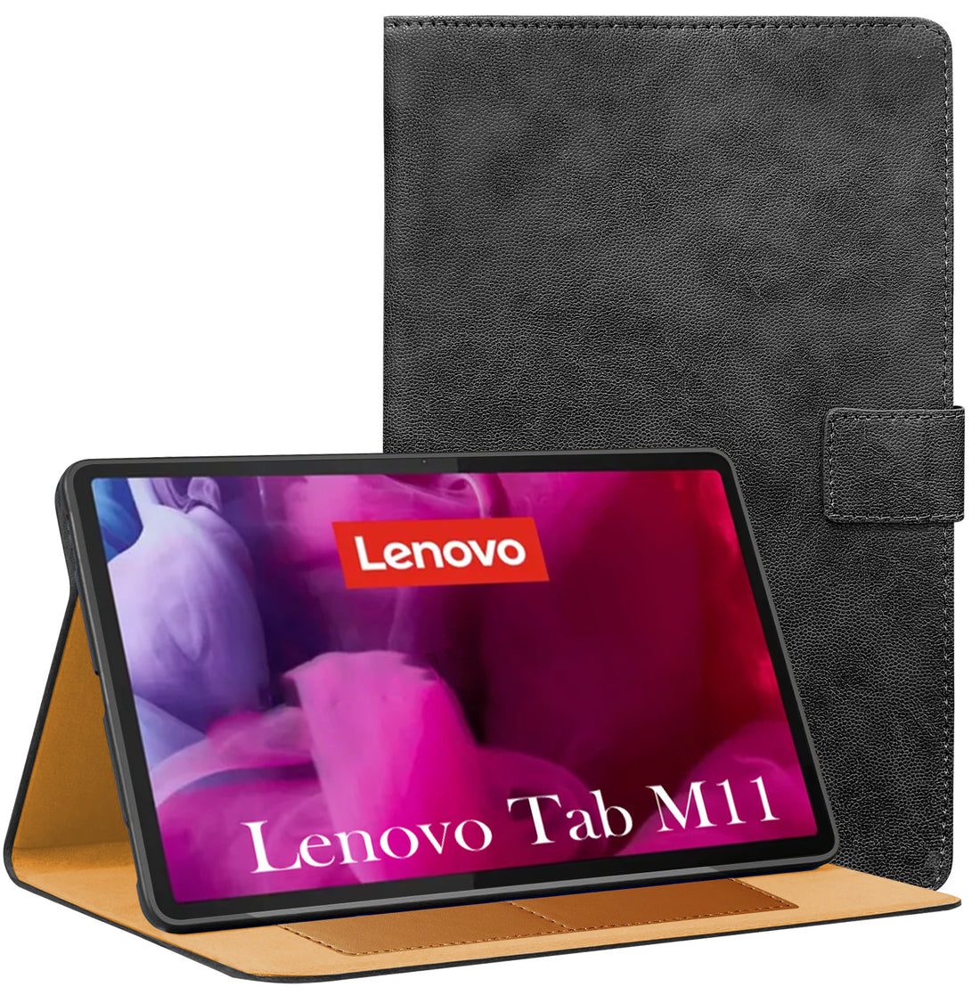 For Lenovo Tab M11 11 Inch TB330FU/TB330KU Flip Cover Folio Cover (PU Leather | Multi-Angle Smart Stand | Card Storage Slots | Silicone Back Pouch)