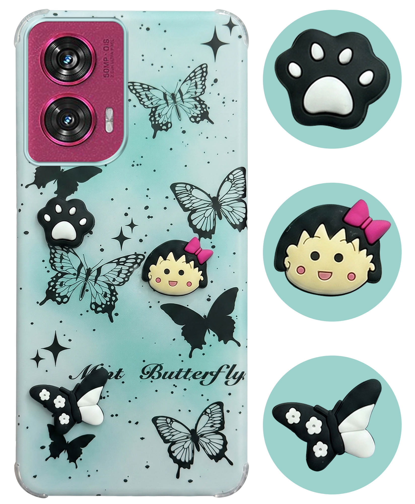 For Motorola Moto Edge 50 Fusion Back Cover Case (3D Cute Cartoons | Hard Back Side Soft | Matte Premium Finish | HD Printing)