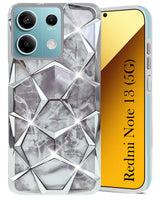 For Xiaomi Redmi Note 13 5G Back Cover Case (Dual Design Glitter Sparkle and Detachable Diamond Print Case | Soft and Flexible)