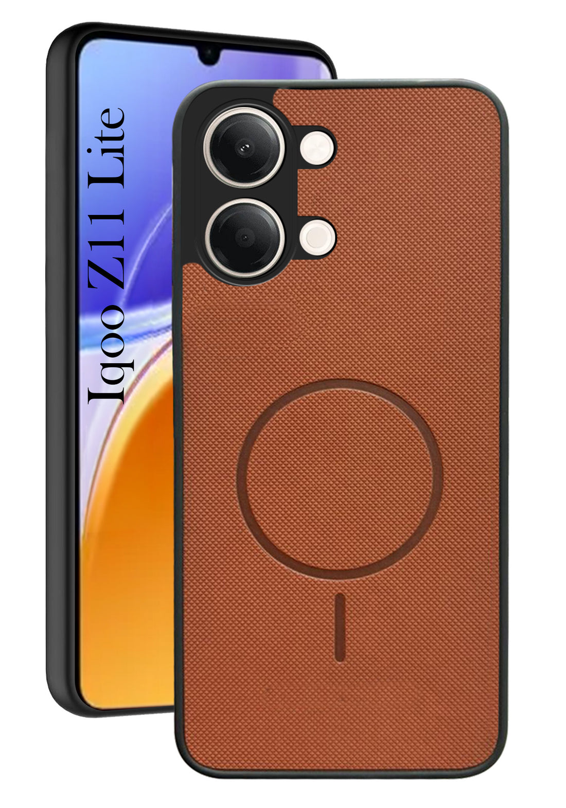 For Vivo iQOO Z11 Lite Back Cover Case PU Leather (Texture Grip Design | Professional Minimalist | Camera Protection | Soft and Flexible)