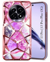 For Realme 13 Pro | Realme 13 Pro Plus Back Cover Case (Dual Design Glitter Sparkle and Detachable Diamond Print Case | Soft and Flexible)