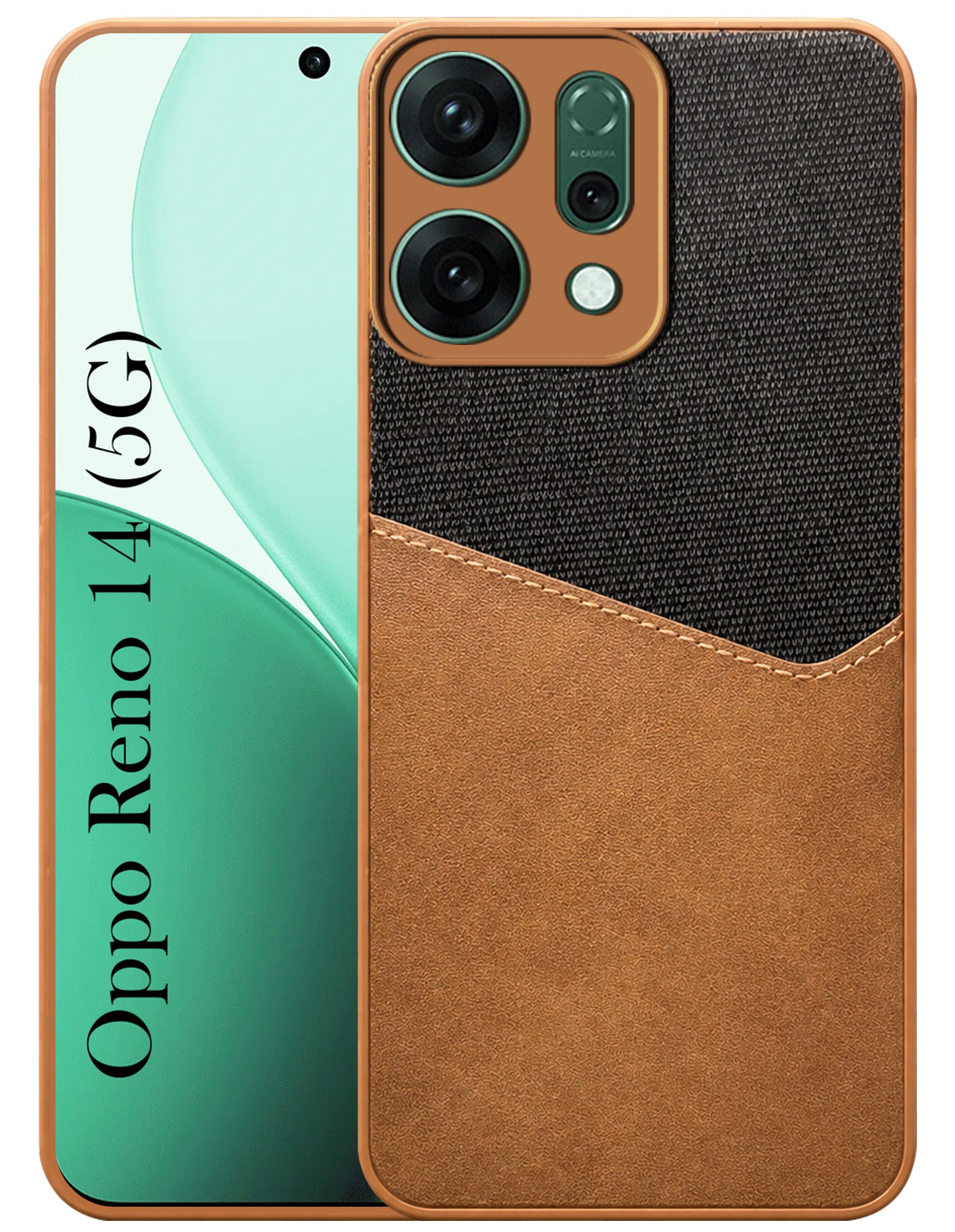 For Oppo Reno14 5G | Oppo Reno 14 5G Back Cover Case (Dual Colour Stitch | Professional Minimalist Feel | Soft and Flexible)