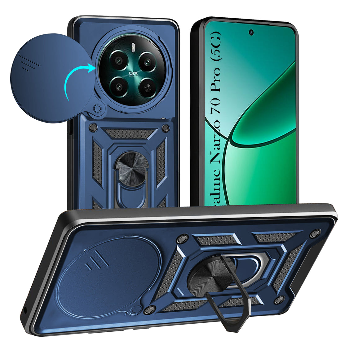 For Realme Narzo 70 Pro Back Cover Case (Hybrid Dual Armor Polycarbonate)