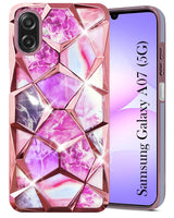 For Samsung Galaxy A07 5G Back Cover Case (Dual Design Glitter Sparkle and Detachable Diamond Print Case | Soft and Flexible)