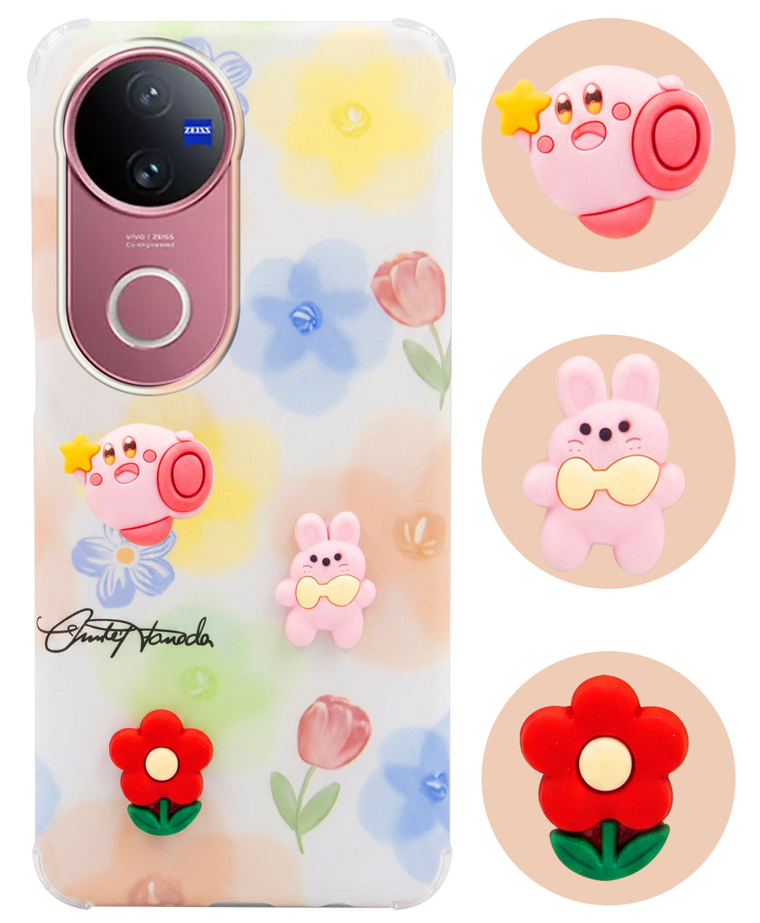 For Vivo V50 | Vivo V50e Back Cover Case (3D Cute Cartoons | Hard Back Side Soft | Matte Premium Finish | HD Printing)