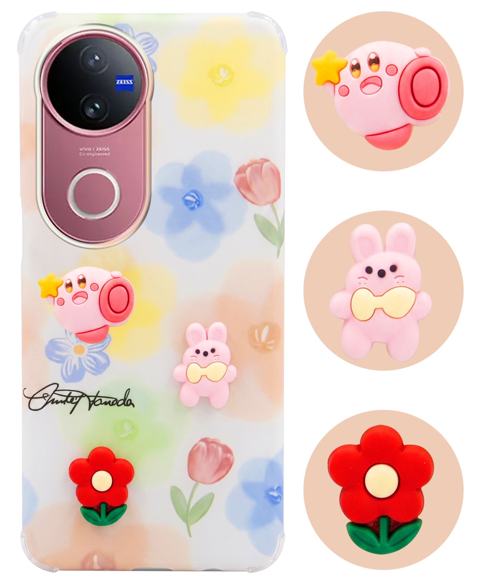 For Vivo V50 | Vivo V50e Back Cover Case (3D Cute Cartoons | Hard Back Side Soft | Matte Premium Finish | HD Printing)