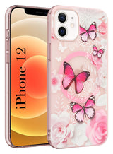 For Apple iPhone 12 Back Cover Case (Cute Floral Design | Flower Print for Girls | MagSafe Compatible Wireless Charging)