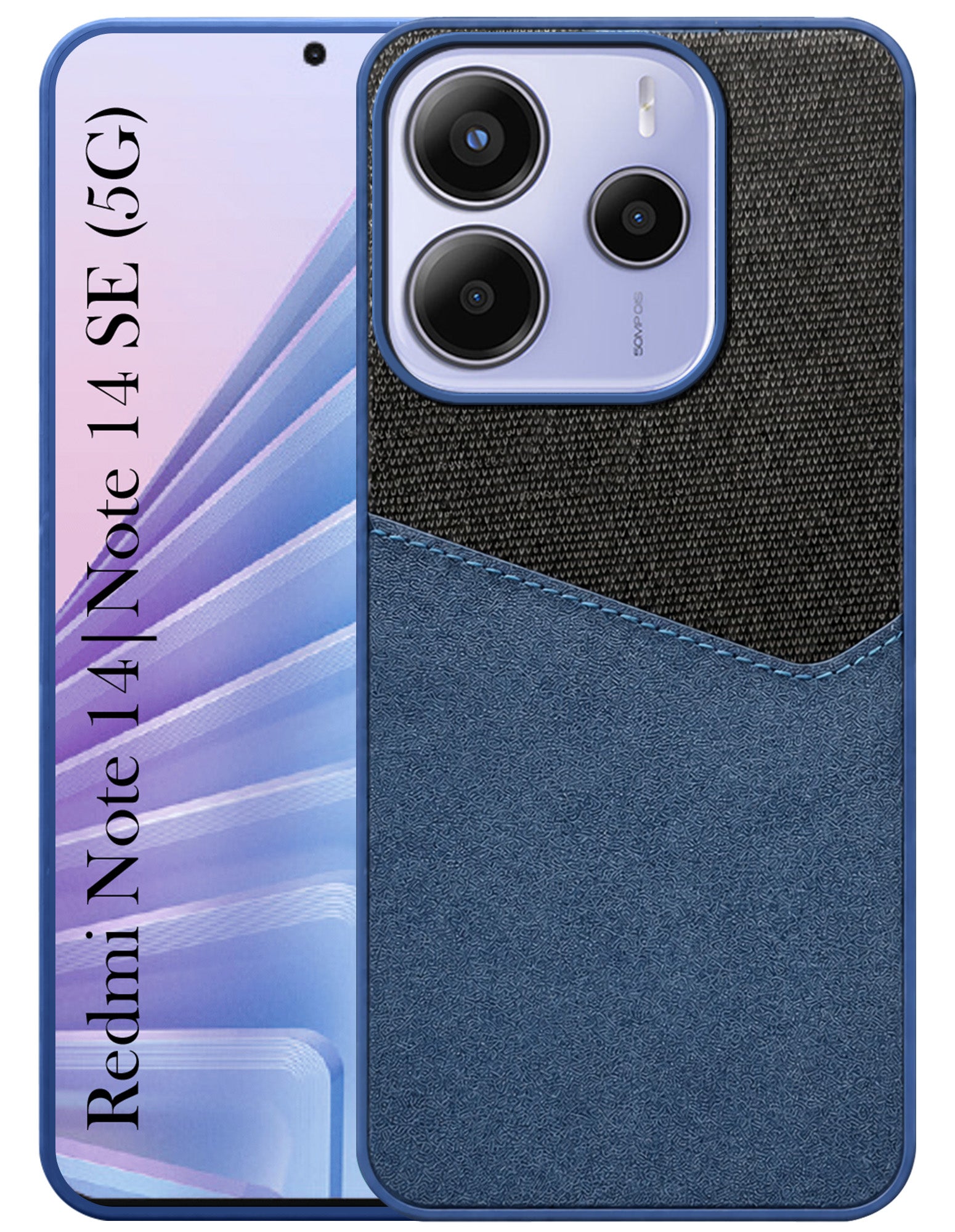 For Redmi Note 14 Back Cover Case (Dual PU Leather Stitch | Professional Minimalist | Soft and Flexible)