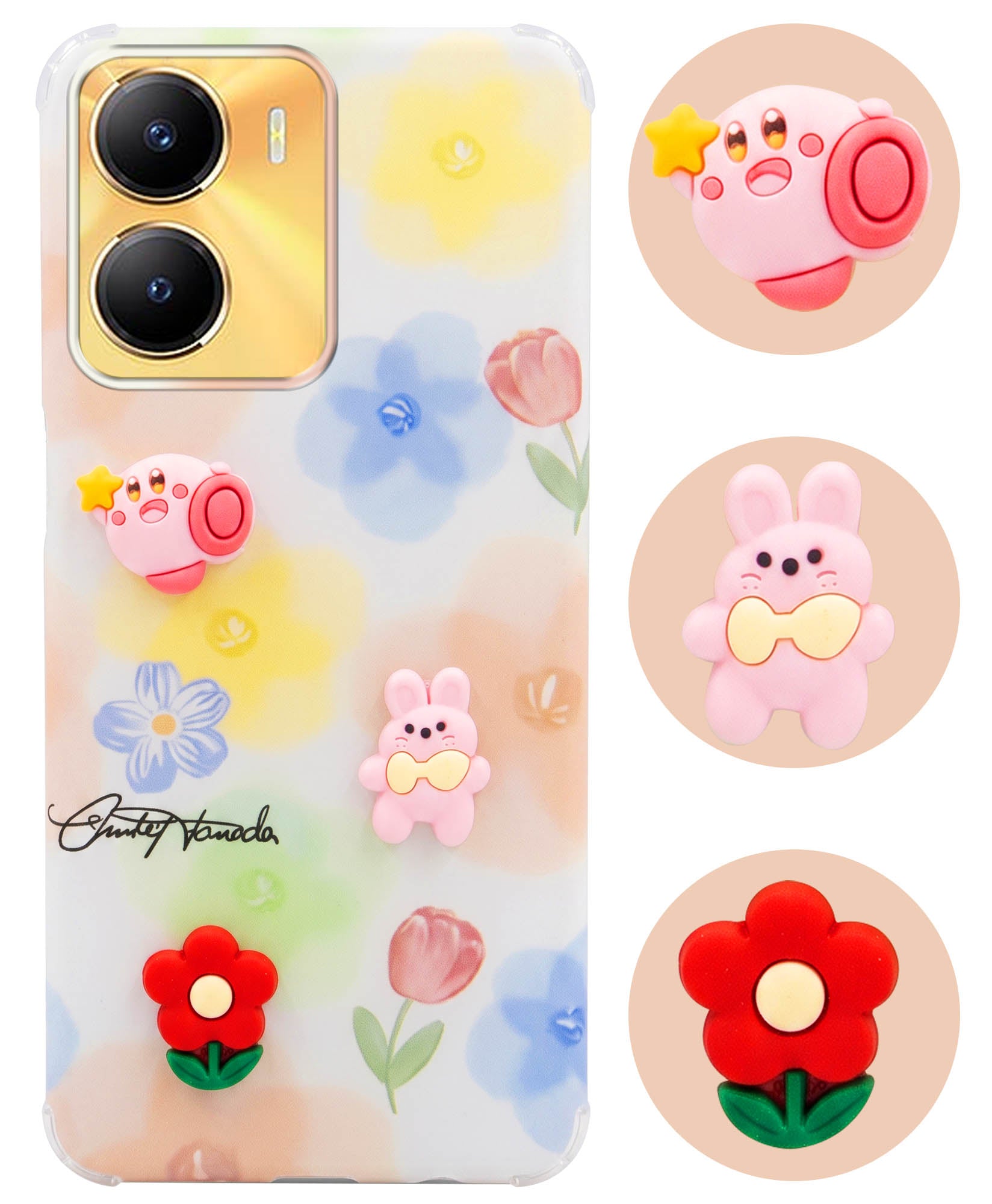 For Vivo Y56 5G Back Cover Case (3D Cute Cartoons | Hard Back Side Soft | Matte Premium Finish | HD Printing)