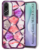 For Samsung Galaxy M56 | Samsung Galaxy F56 Back Cover Case Compatible 3D Silicone (Dual Design Glitter Sparkle and Detachable Diamond Print Case | Soft and Flexible)