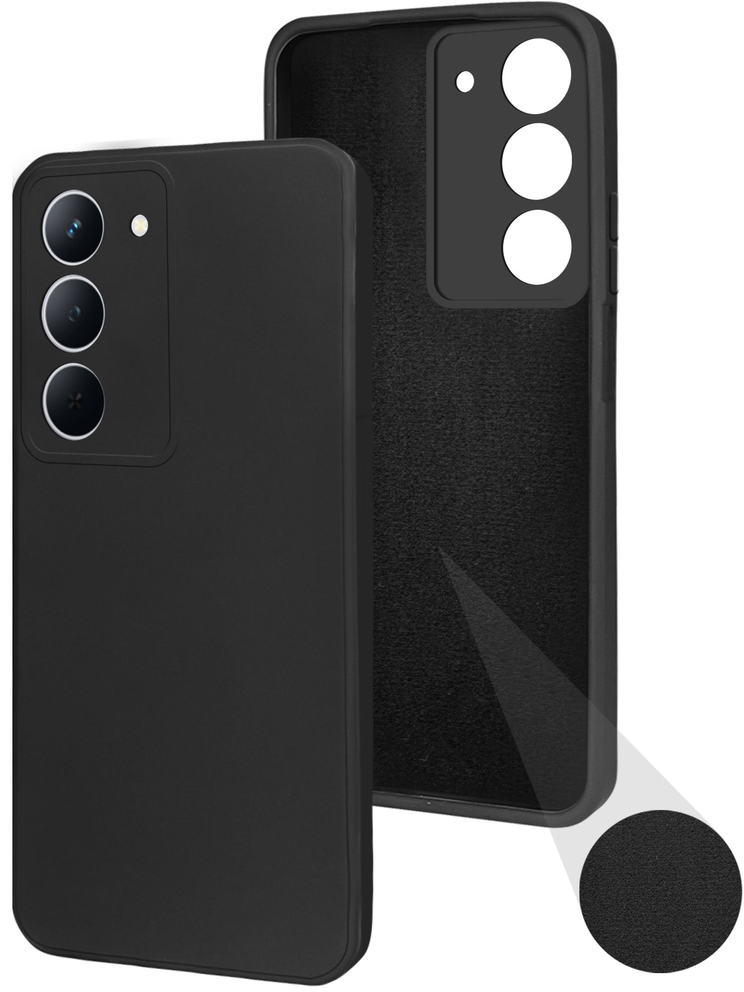 For Realme P3x Back Cover Case (Matte Finish Silicone with Inside Fiber cloth)